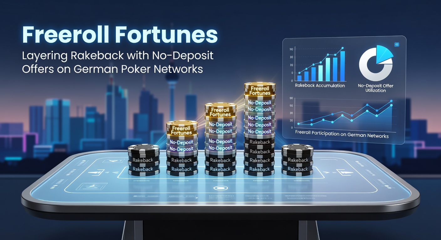Spieler am Laptop bei einem Freeroll-Turnier auf einer deutschen Poker-Plattform, mit Rakeback-Übersicht im Hintergrund
